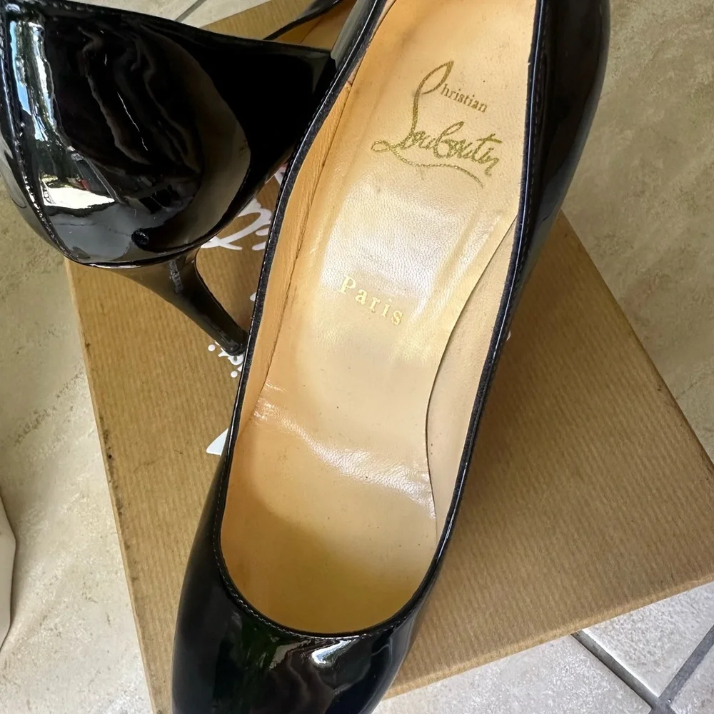 Christian Louboutin Simple Pump 100 Patent Calf Black size 36.5  US size 6 - Picture 13 of 16